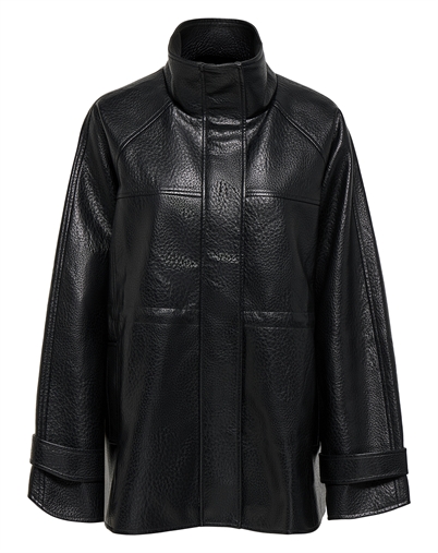 JDY - JDYRaye Faux Highneck Læderjakke - Black